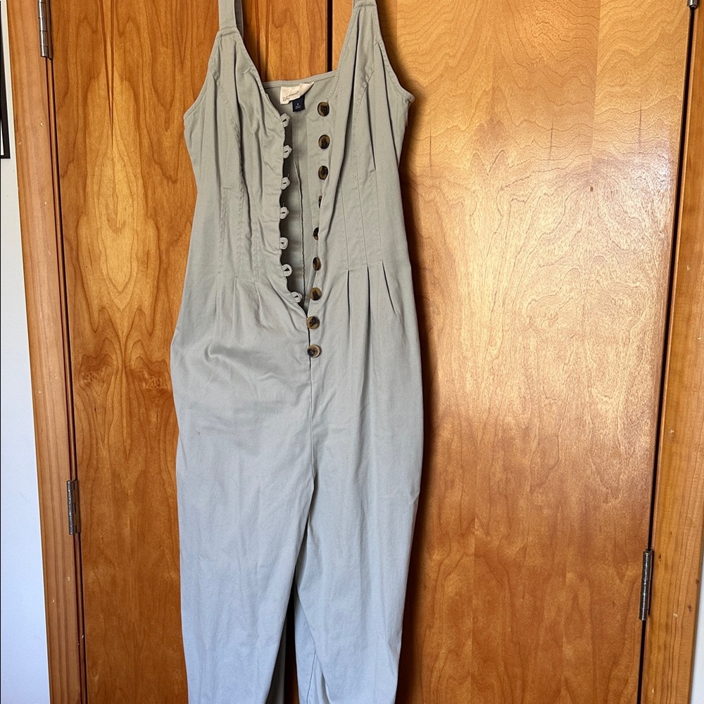 Sleeveless Light Sage Button-Front Jumpsuit target new 8 adorable